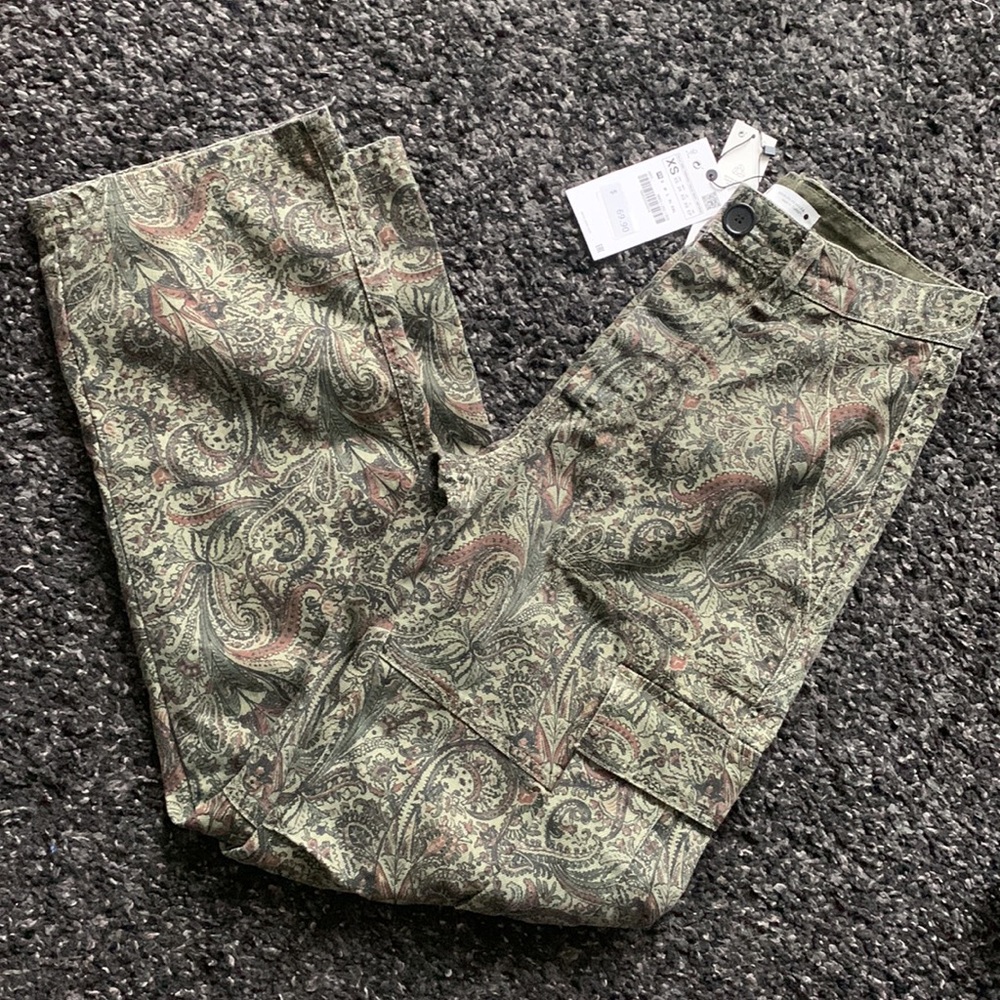 Paisley Printed Cargo Pants